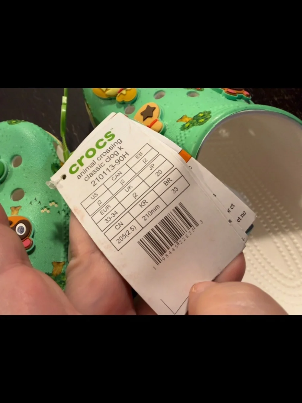 Crocs Animal Crossing Classic Clogs Unisex Big Kids J2/EU 33-34